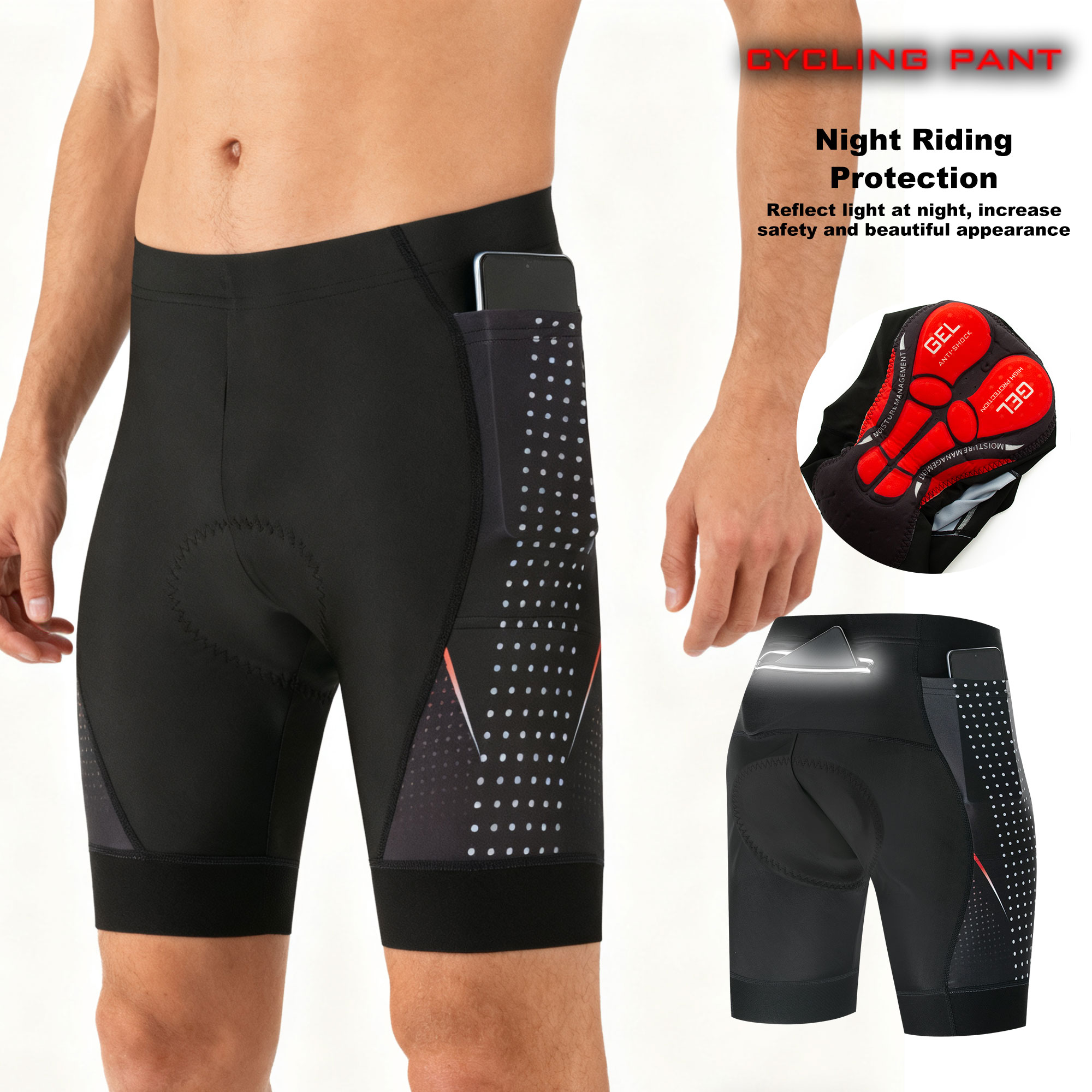 Padded Cycling Shorts 5D Gel - شورتات ركوب الدراجات الهوائية الفاخرة للرجال