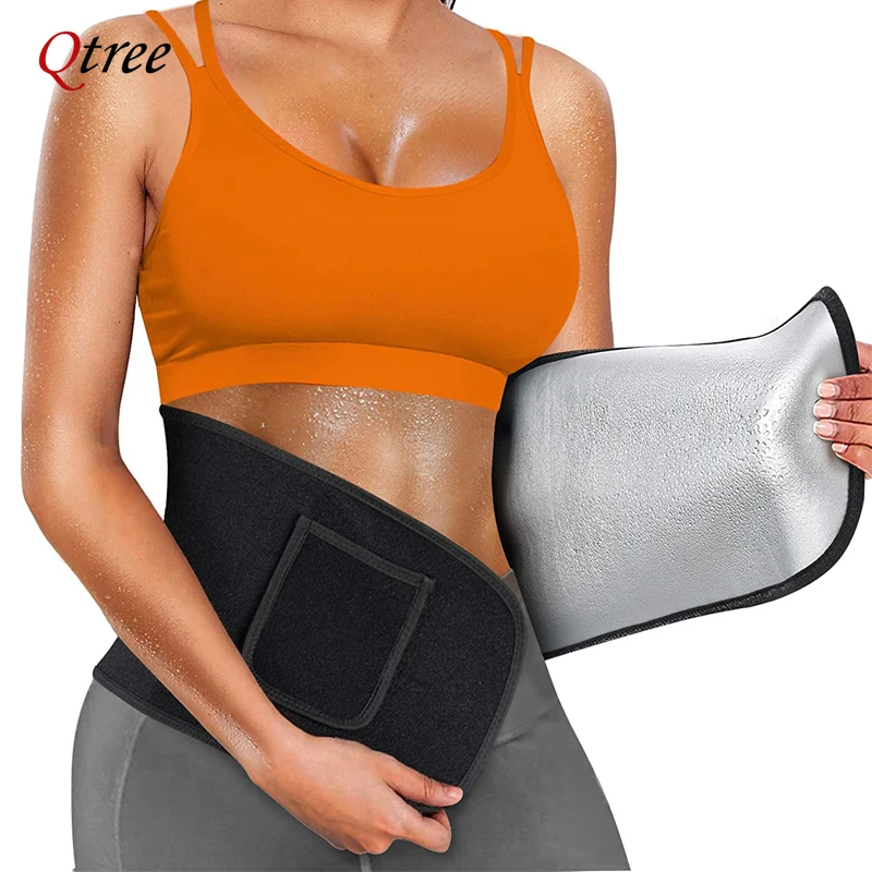 Sweat Waist Trainer Belt Neoprene - Qtree مشد للخصر محدد شكل الجسم