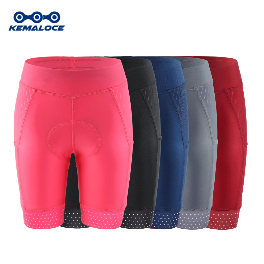 Padded Cycling Shorts 5D Gel - KEMALOCE-شورت ركوب الدراجات للنساء ، وردي