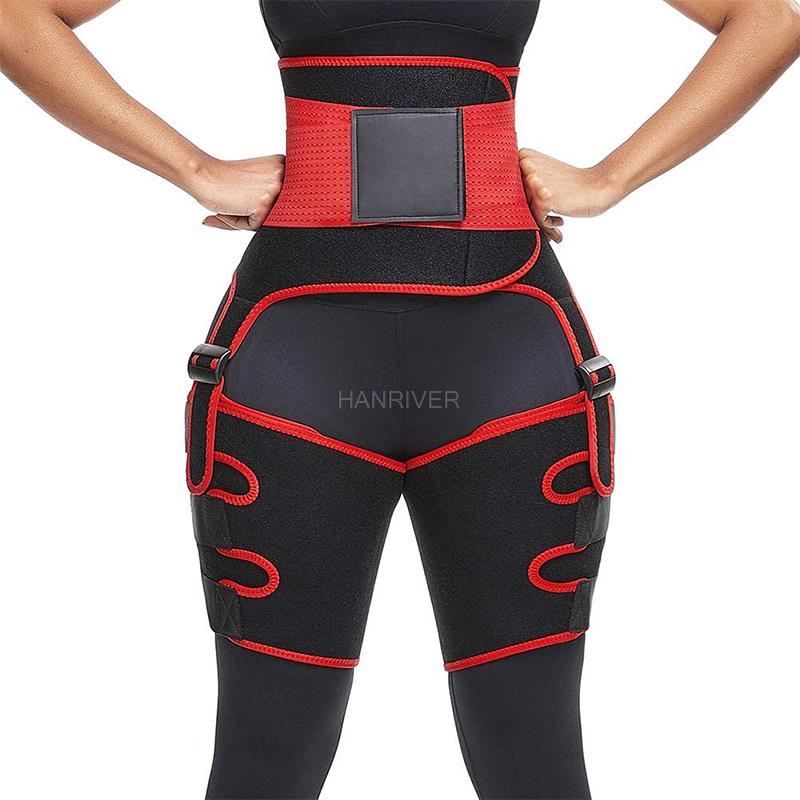 Sweat Waist Trainer Belt Neoprene - 3 في 1 الخصر والفخذ المتقلب