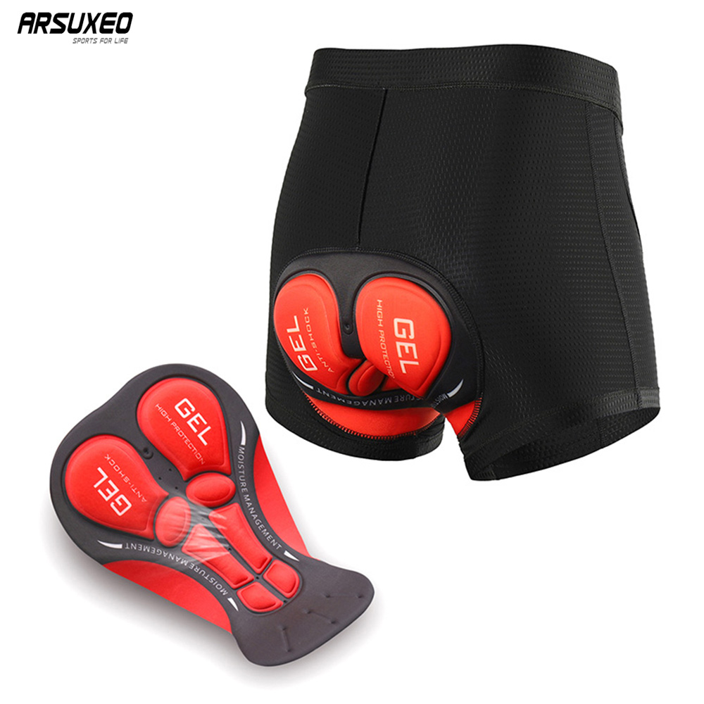 Padded Cycling Shorts 5D Gel - ARSUXEO الرجال الدراجات السراويل الدراجة الملابس