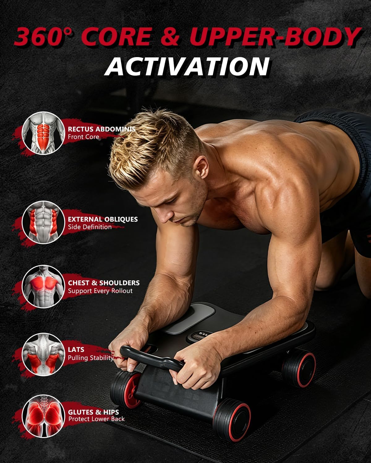 عجلة تمارين البطن، عجلة تمارين - مراجعة Ab Roller Wheel With Elbow Support وسعره