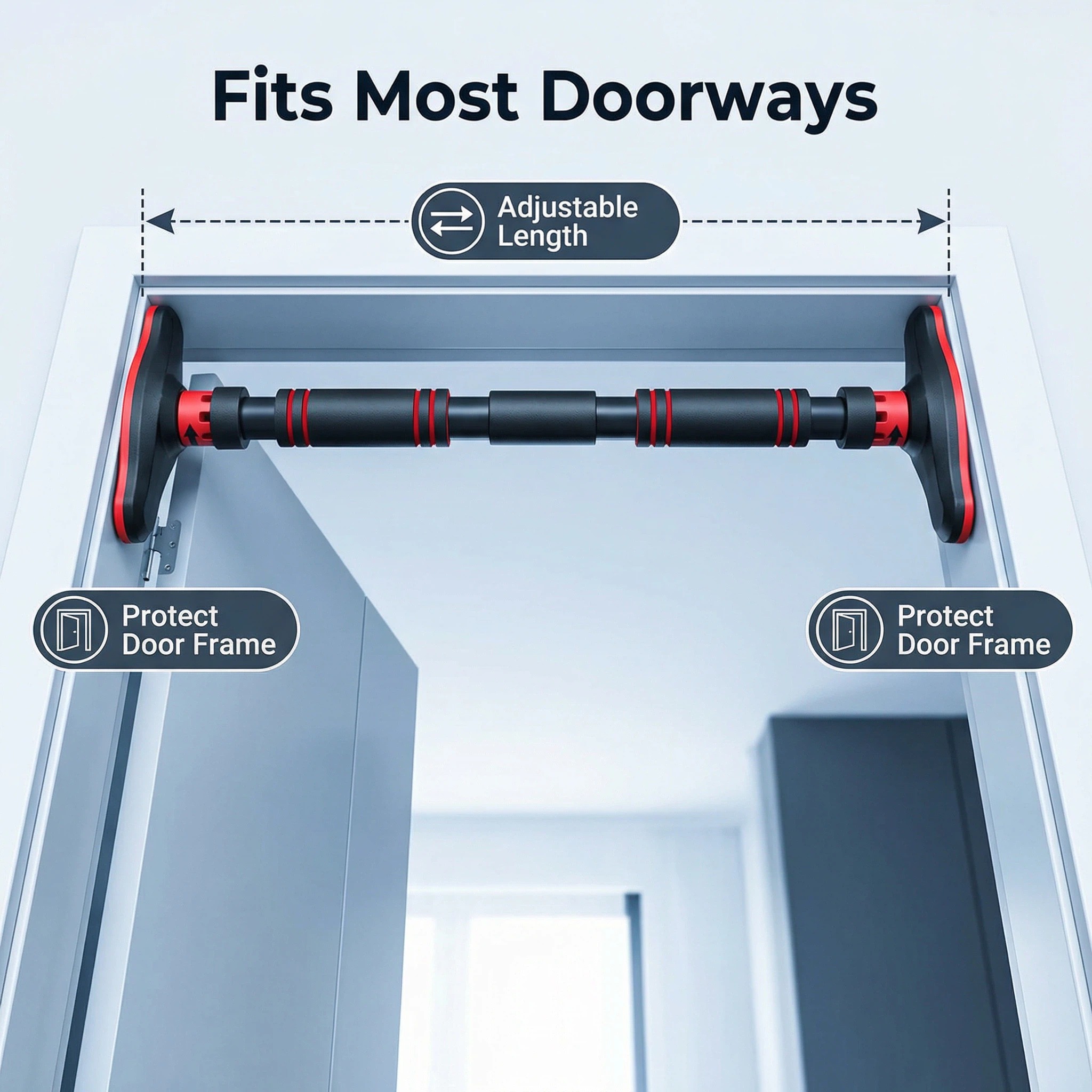 عارضة سحب متعددة الوظائف للباب - مراجعة Door Pull Up Bar No Screw وسعره