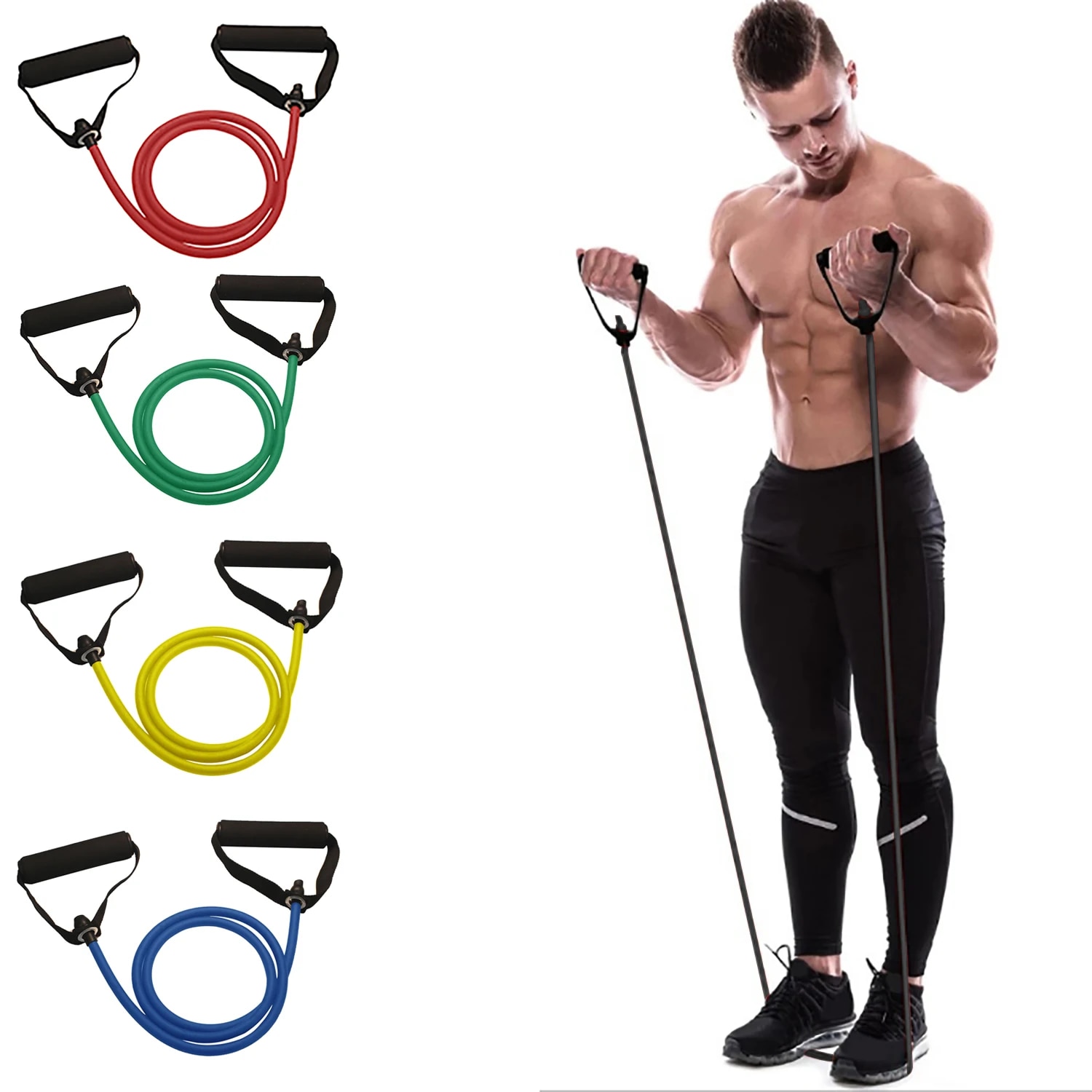 أشرطة مقاومة مع مقابض، أشرطة ت - مراجعة Fitness Equipment وسعره