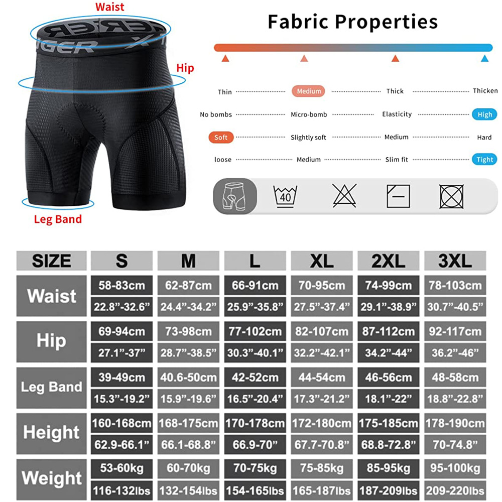 X-TIGER شورت داخلي لركوب الدرا - مراجعة Padded Cycling Shorts 5D Gel وسعره