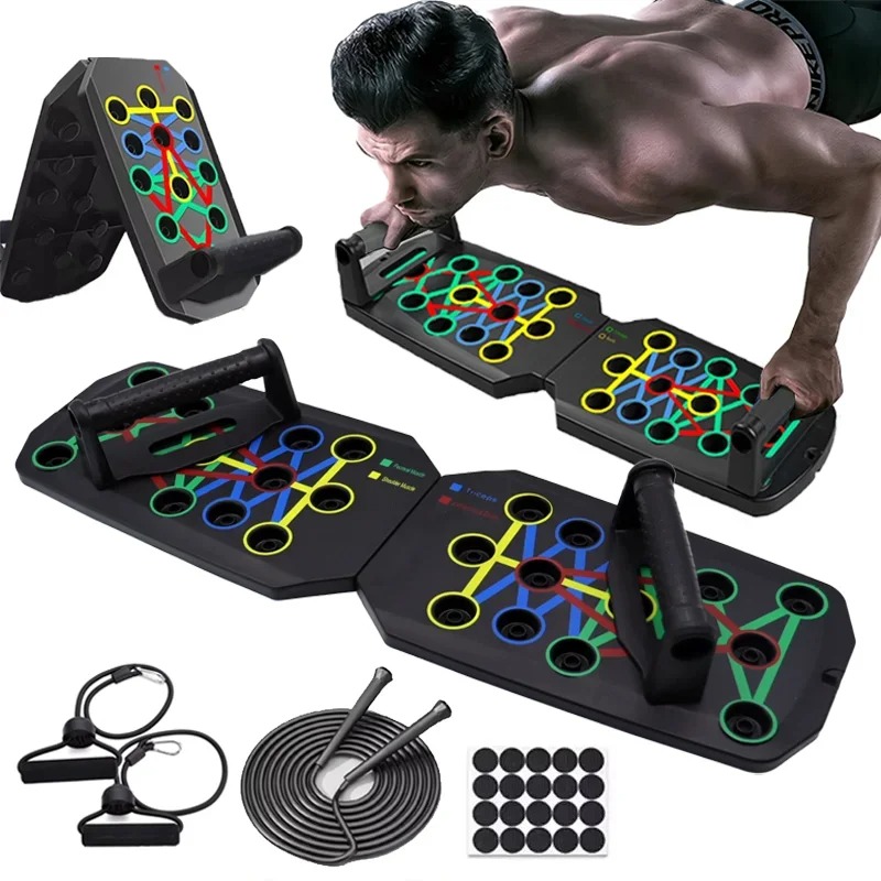 مجموعة لوح رفع قابل للطي - معد - مراجعة Push Up Board Foldable Multi Function وسعره