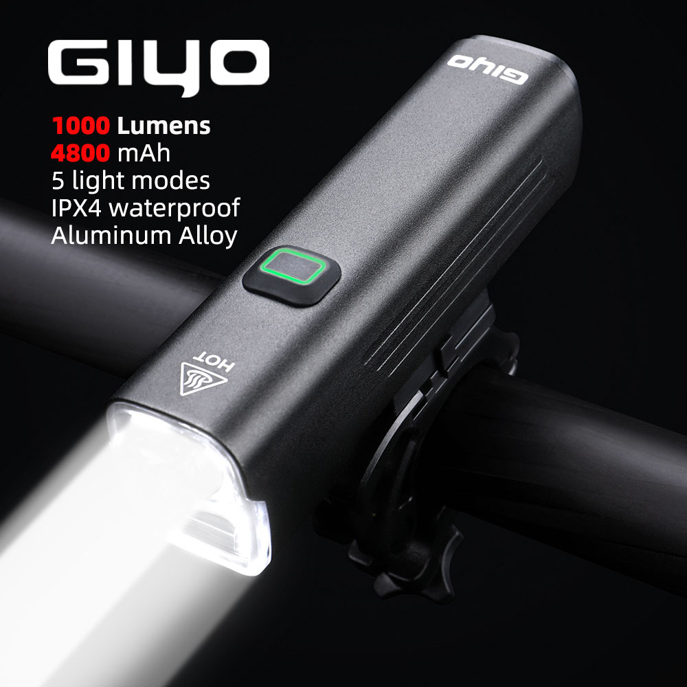 GIYO 1000 لومينز إضاءة دراجة ه - مراجعة Rechargeable Bicycle Headlight 1000 Lumen وسعره